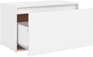 VidaXL Lumarko Ławka do przedpokoju, 80x40x45 cm, biała, płyta wiórowa 808666 VidaXL - Ławki do przedpokoju - miniaturka - grafika 6