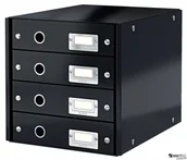Pojemniki biurowe - Leitz Pojemnik z 4 szufladami C&amp;S czarny 60490095 4002432396900 - miniaturka - grafika 1