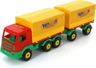 Samochody i pojazdy dla dzieci - Wader Polesie 44174 "Prestiż&quot samochód z plandeką i przyczepą w siatce - miniaturka - grafika 1