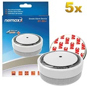 Czujniki czadu, dymu, gazu - Nemaxx 5 X nemaxx M1-Mini czujki dymu białe  fotoelektrycznej instalacja czujki dymu zgodnie z najnowszymi VdS standardowe z bateria litowa typ dc3 V zgodnie z normą DIN en14604 + 5 X nemaxx uchwyt magnetycz - miniaturka - grafika 1