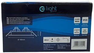 Milagro Srebrne Oczko Sufitowe Szklane Kwadratowe 2x Gu10 Kolor Srebny EKOS919 - Oprawy, klosze i abażury - miniaturka - grafika 10