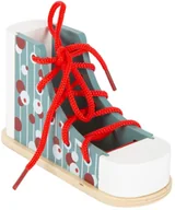 Zabawki interaktywne dla dzieci - Small Foot Drewniany but do nauki sznurowania - miniaturka - grafika 1