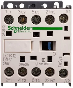 Schneider Electric Stycznik mocy 12A 3P 230V AC 0Z 1R LC1K1201P7 LC1K1201P7 - Silniki elektryczne i akcesoria Schneider Electric Stycznik mocy 12A 3P 230V AC 0Z 1R LC1K1201P7 LC1K1201P7 - Silniki elektryczne i akcesoria - miniaturka - grafika 1