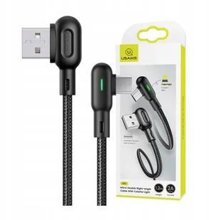 USAMS Kątowy Kabel Micro-usb W Oplocie 1.2M 2A - Kable USB - miniaturka - grafika 2