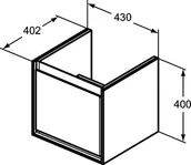 Szafki łazienkowe - Ideal Standard Connect Air Szafka pod umywalkę 43x40x40,2 cm jasnoszara/biała mat E0842EQ - miniaturka - grafika 1