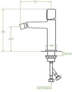 Laveo Pretto bateria bidetowa stojąca z korkiem chrom BAO 032D BAO 032D - Baterie bidetowe - miniaturka - grafika 5