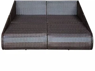 vidaXL Leżanka ogrodowa, brązowa, 201x139 cm, rattan PE vidaXL - Sofy ogrodowe - miniaturka - grafika 5