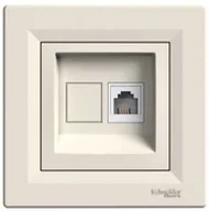 Gniazdka elektryczne - Schneider Asfora gniazdo telefoniczne podtynkowe pojedyncze RJ11 z ramką kremowe EPH4100123 - miniaturka - grafika 1