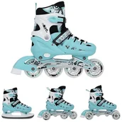 Rolki - Nils EXTREME NH10905 4w1 MIĘTOWE ROZM. M(35-38) ŁYŻWOROLKI Z WYM. PŁOZĄ HOKEJOWĄ EXTREME - miniaturka - grafika 1
