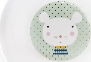 Petit Monkey Petit Monkey miseczka z melaminy Królik i Kropki - Miseczki i talerzyki dla dzieci - miniaturka - grafika 3