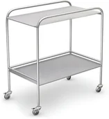 Meble i wyposażenie gabinetów medycznych - Ztm Tech-med SZ-02ST/BM stolik zabiegowy z 2 blatami ze stali kwasoodpornej SZ-02ST bez misek - miniaturka - grafika 1