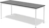 Meble do szkół i przedszkoli - AJ Produkty Stół SONITUS, 1800x700x720 mm, linoleum ciemnoszary, biały - miniaturka - grafika 1
