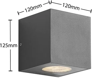 Arcchio Arcchio Tassnim kinkiet zewnętrzny grafit 1pkt LED - Lampy ogrodowe - miniaturka - grafika 5