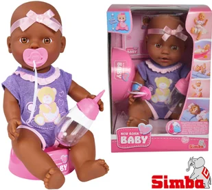 Simba New Born Baby czarnoskóry bobas - Lalki dla dziewczynek - miniaturka - grafika 4