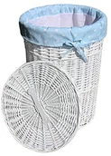 Kosze na bieliznę - DVier Kosz na pranie wiklina biało-niebieskim d.39 h.54 cm 23 WRD-B VWWK-23WRd-b - miniaturka - grafika 1