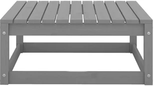 vidaXL Podnóżek ogrodowy z poduszką, szary, lite drewno sosnowe - Komplety wypoczynkowe - miniaturka - grafika 5