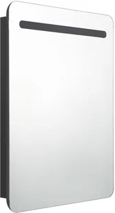 vidaXL Lumarko Szafka łazienkowa z lustrem i LED, czarna, 60x11x80 cm 326503 - Szafki łazienkowe - miniaturka - grafika 3