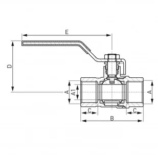 Ferro Zawór kulowy gazowy 3/4" GW-GW typ G18 KGS2 KGS2 - Zawory i kraniki - miniaturka - grafika 2