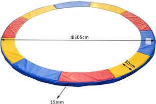 Homcom Osłona Krawędzi Siatka Bezpieczeństwa Do Trampoliny  244 Cm  457 Cm, Wielokolorowa - Akcesoria do trampolin - miniaturka - grafika 2