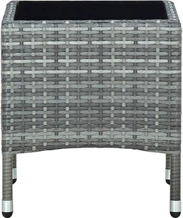 vidaXL Lumarko Stolik ogrodowy, szary, 40 x 40 x 45 cm, rattan PE! 45902 - Stoły ogrodowe - miniaturka - grafika 3