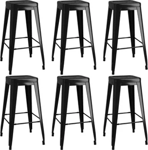 vidaXL 7-częściowy zestaw mebli barowych, biało-czarny - Stoły z krzesłami - miniaturka - grafika 5