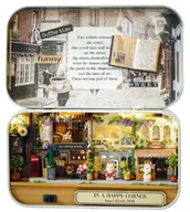 Domki dla lalek - Domek dla lalek drewniany model mini kawiarnia DIY KX6530_3 - miniaturka - grafika 1