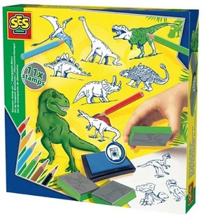 Dinozaury Zestaw Pieczątek Z Kredkami - - Gry planszowe - miniaturka - grafika 2