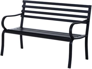 Outsunny ŁAWKA OGRODOWA 2-OSOBOWA PARKOWA METAL 125x62x82cm - Ławki ogrodowe - miniaturka - grafika 2