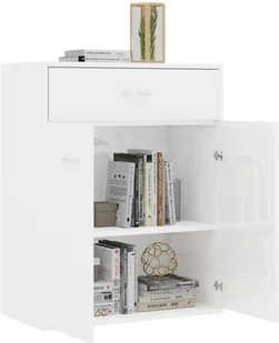 vidaXL Szafka na wysoki połysk, biała, 60 x 30 x 75 cm, płyta wiórowa - Szafki do salonu - miniaturka - grafika 5