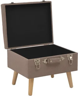 vidaXL Stołek ze schowkiem, 40 cm, brązowy, tkanina vidaXL - Pufy i podnóżki - miniaturka - grafika 7