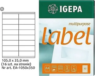 Igepa Etykiety samoprzylepne 105,0 x 35,0 mm (16 etykiet / str.) (EA-1050X350) - Etykiety do drukarek - miniaturka - grafika 3
