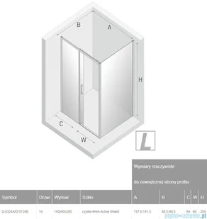 Kabina prysznicowa 140x90 D-0324A/D-0129B Prime Black D-0324A/D-0129B - Kabiny prysznicowe - miniaturka - grafika 3