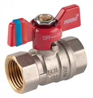 Zawory i kraniki - Ferro Zawór kulowy nakrętno-nakrętny z motylkiem 1/2 KFCM1 - miniaturka - grafika 1