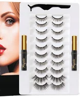Sztuczne rzęsy i akcesoria - Sztuczne Rzęsy Magnetyczne Magnesy 10SZT+ eyeliner - miniaturka - grafika 1