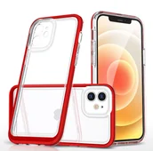 Etui i futerały do telefonów - Hurtel Clear 3in1 etui do iPhone 12 żelowy pokrowiec z ramką czerwony - miniaturka - grafika 1
