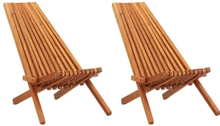 vidaXL składane krzesła ogrodowe 2 sztuki lite drewno akacjowe 45975 45975 - Leżaki ogrodowe - miniaturka - grafika 2