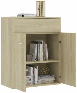 vidaXL Szafka, kolor dąb sonoma, 60 x 30 x 75 cm, płyta wiórowa - Komody - miniaturka - grafika 5