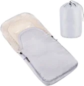 Śpiworki dla dzieci - Śpiworek do wózka 4w1, śpiwór do sanek, gondoli z torbą 90 cm szaro-beżowy SB0035 - miniaturka - grafika 1