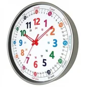 Pomoce naukowe - Atrix Zegar srebrny do nauki odczytu czasu ENG ATE2015SNC2 - miniaturka - grafika 1