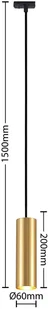 Lindby Cees lampa wisząca szyna, czarna złota - Lampy sufitowe - miniaturka - grafika 4