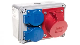 PCE Zestaw gniazd 16A/5P 2xGS IP44 M20 9769116W 9769116W - Gniazdka elektryczne - miniaturka - grafika 2