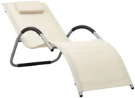 Leżaki ogrodowe - vidaXL Leżak, tworzywo textilene, kremowo-szary 310514 - miniaturka - grafika 1