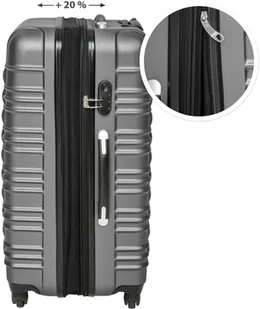 tectake Zestaw walizek ABS 4 częściowy - szary 402025 - Walizki - miniaturka - grafika 7