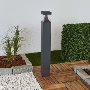 LAMPENWELT.COM Słupek oświetleniowy LED Egon, kanciasta obudowa - Lampy ogrodowe - miniaturka - grafika 2