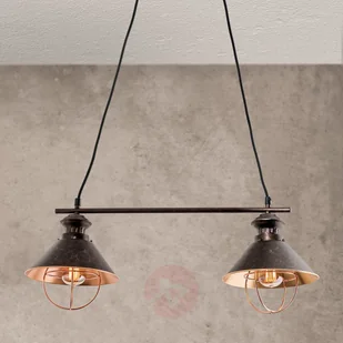 Dwupunktowa lampa wisząca Shanta, czarna miedź - Lampy sufitowe - miniaturka - grafika 4