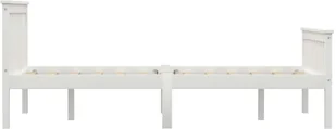 vidaXL Rama łóżka, biała, lite drewno sosnowe, 140 x 200 cm - Łóżka - miniaturka - grafika 4