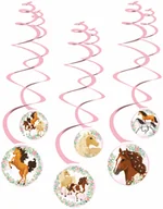 Urodziny dziecka - Amscan Dekoracja wisząca świderki Piękne Koniki - 6 szt. 9909884 - miniaturka - grafika 1