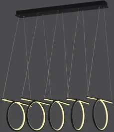 Altavola Design ADesign Lampa wisząca Ledowe Okręgi no.8 in 3k czarna LA076/P_26_in_3k_black - Lampy sufitowe - miniaturka - grafika 2