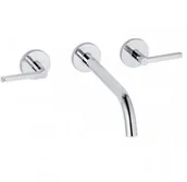 Baterie umywalkowe - Kludi 201460515 NOVA FONTE Puristic ścienna bateria umywalkowa wylewka 240 mm uchwyty proste - miniaturka - grafika 1