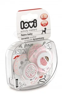 Canpol babies LOVI Sm. usp. silikonowy dynamiczny 6-18 m-cy (2 szt) Retro baby - Grzechotki dla dzieci - miniaturka - grafika 3